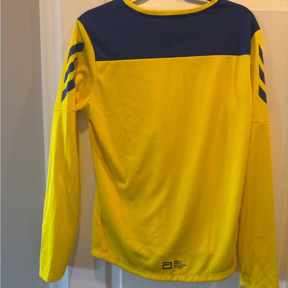 Adidas 125th Boston Marathon 2021 Women’s Large Long Sleeve Shirt Yellow Running - Picture 2 of 6